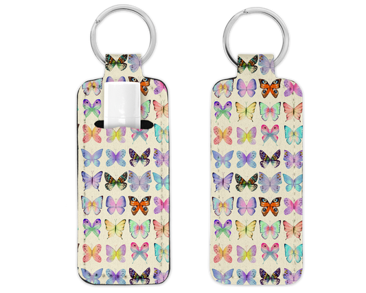 Chapstick/Lipstick Keychain Holder - Butterflies