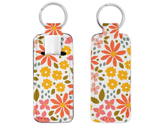 Chapstick/Lipstick Keychain Holder - Flowers